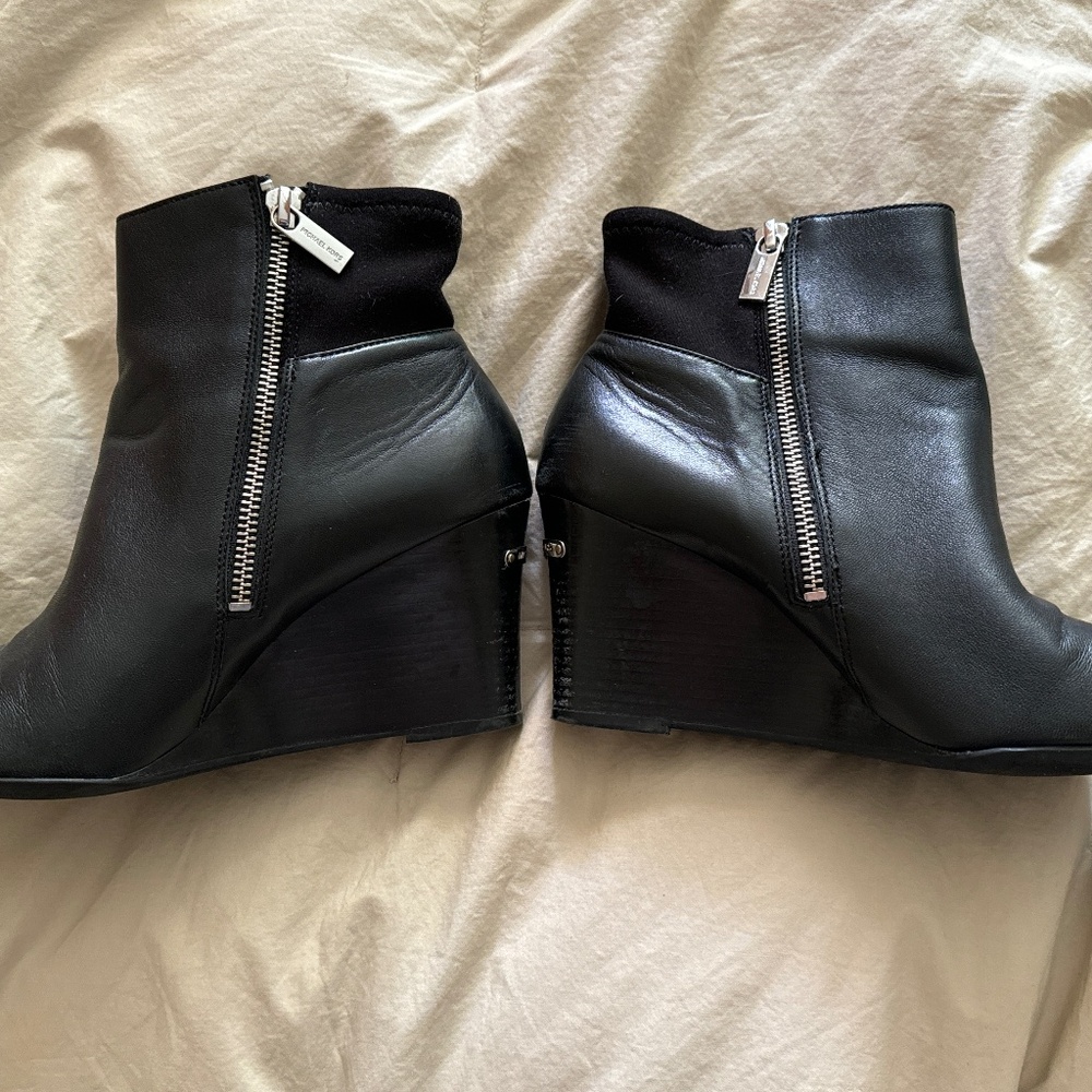 Michael Kors black leather ankle boots
